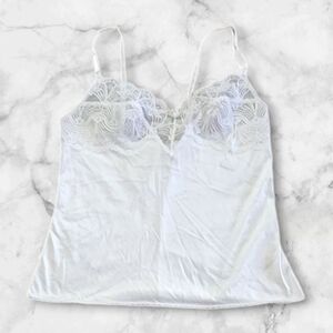 *1P JC Penny Size 34 Camisole Elegant White Lace Bust Vintage White #00